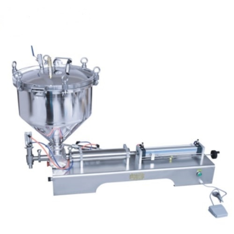 Pneumatic paste filling machine with pressure hopper